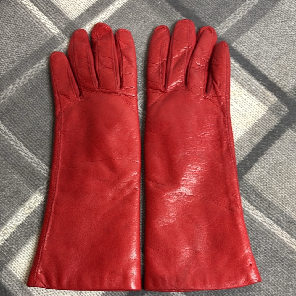 Made in Italy Leather Gloves with rabbit fur lining - Picture 4 of 8
